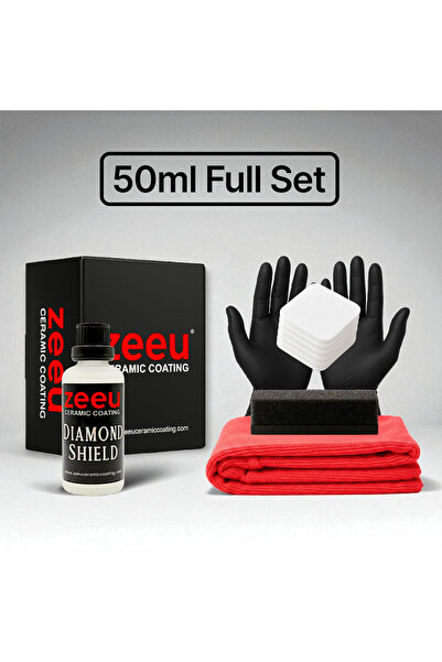 ZEEU CERAMIC COATING DIAMOND SHIELD Seramik Kaplama 50ml Full Set Su İtici Çi...
