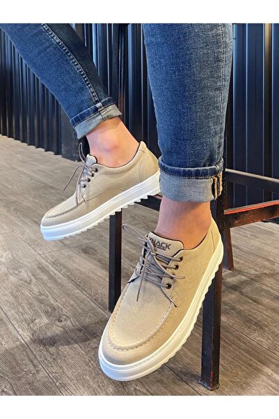 Lucy Shoes YG- Erkek Günlük Bağcıklı Süet Klasik Ayakkabı SBT - Vizon