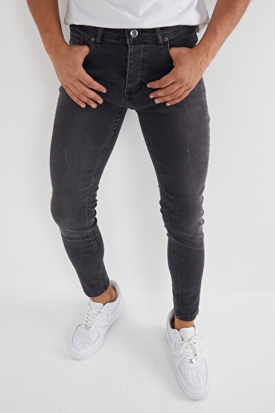 ENERJİN Чоловічі джинси Slim Fit з еластаном, антрацитові, з застібкою