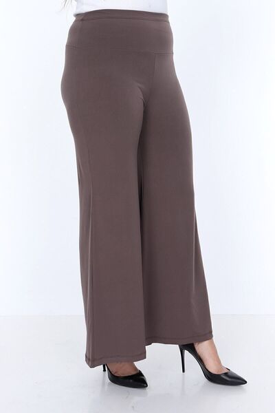 Palena Plna8204 - Sandy Long Palazzo Mink Trousers