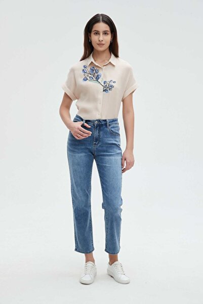 Nichii Women's Short Sleeve Floral Print Blouse