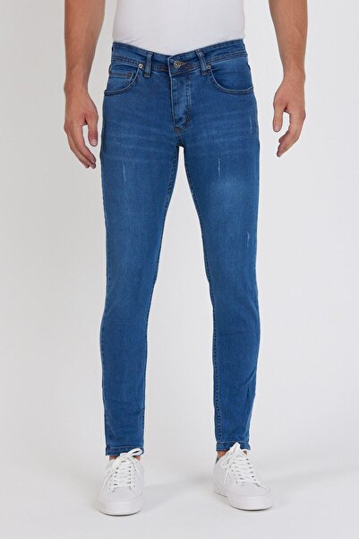 Newtime Чоловічі штани Slim Fit з еластаном, темно-сині, з застібкою