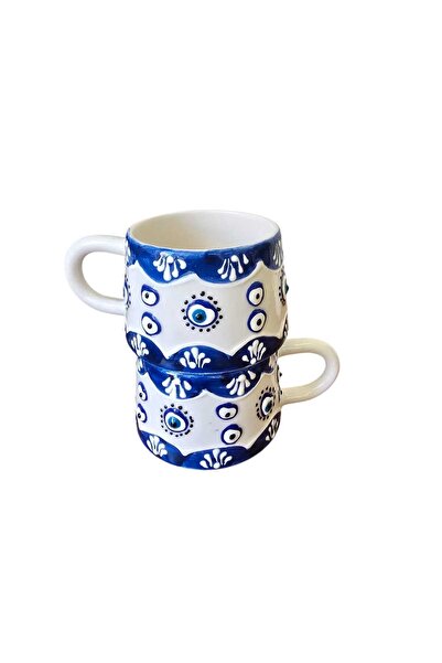 xemu 2'Li El Yapımı Nazar Boncuklu Kupa