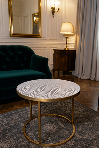 Rona Home Декоративна кругла біла скатертина для столика – ПВХ, мереживний візерунок, паралельні смужки