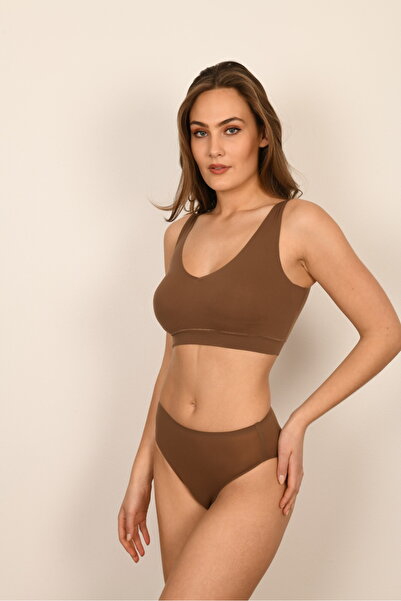 BICCA Casey Series Comfortable Removable Padded Bra Without Underwire Brown