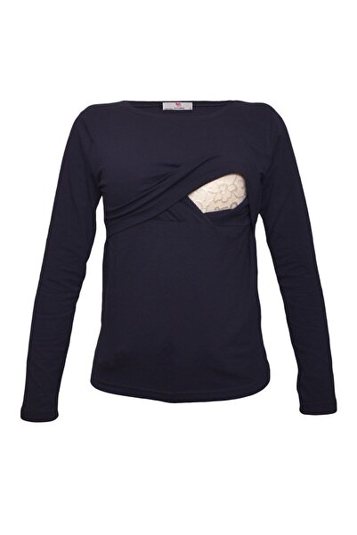 Luvmabelly 2701-2708 Pamuklu Uzun Kollu Lohusa Emzirme T-shirt