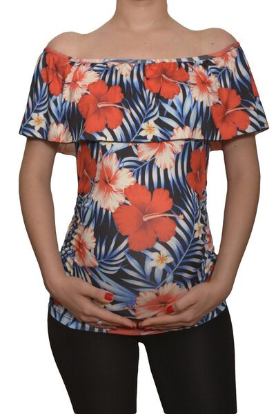 Luvmabelly بلوزة الأمومة 2512 - رقبة قارب