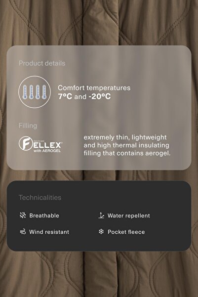 Oysho Long water-repellent FELLEX® AEROGEL padded jacket