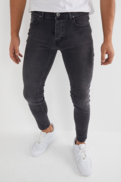 ENERJİN Чоловічі джинси Slim Fit з еластаном, антрацитові, з застібкою