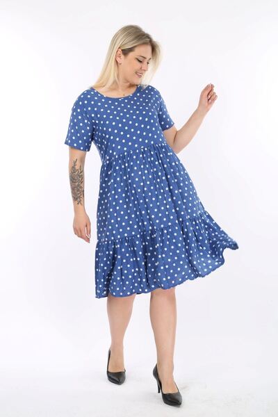 modayız Καλοκαιρινό φόρεμα με πόντους από υφαντό ύφασμα μεγάλου μεγέθους F1-2139