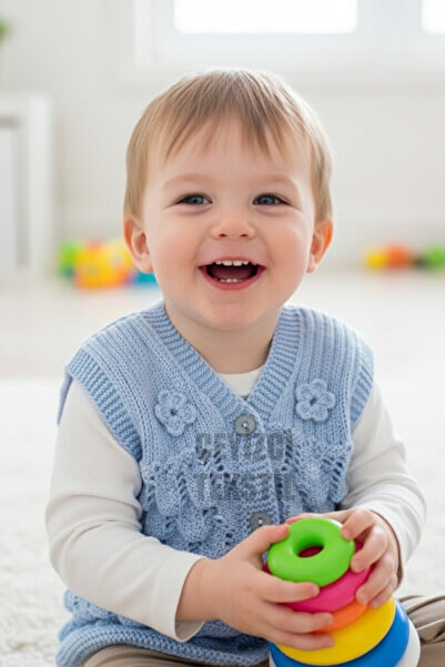 Çt Çeyizci Tekstil Daisy Patterned Knitwear Baby Vest