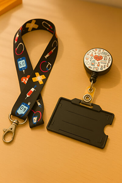 excarpin Set Asistentă Suport carduri pentru gât Yoyo Container alb pentru ca...