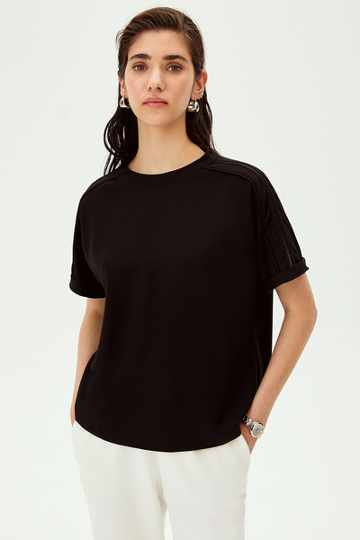 Allyco Κανονικό πλεκτό μπλουζάκι με λεπτομέρεια μανίκι