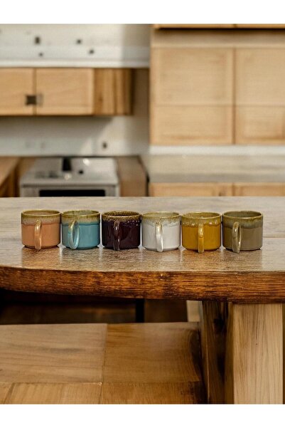 Keramika Halka Kulplu Çay ve Kahve Fincanı