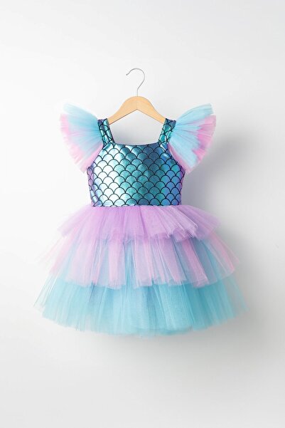 Banamio Liliana Puffy Tulle Tutu με Glitter Γοργόνα Φόρεμα ειδικής περίστασης