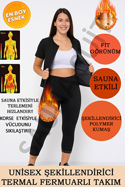 SAUNA SUIT Set de dresuri cu corset termic original unisex și mâneci scurte c...