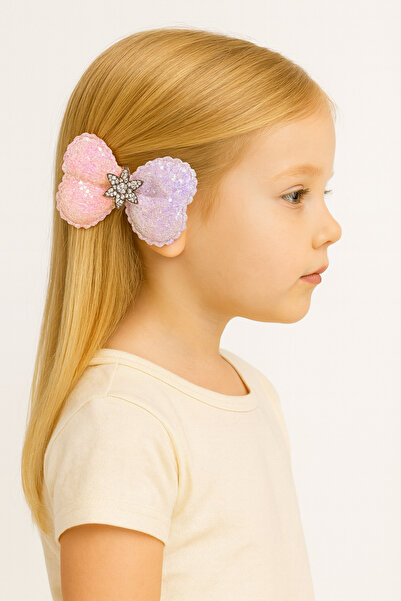 Motebarn Wear Дівчача шпилька з кришталевим каменем і бантиком, фіолетова