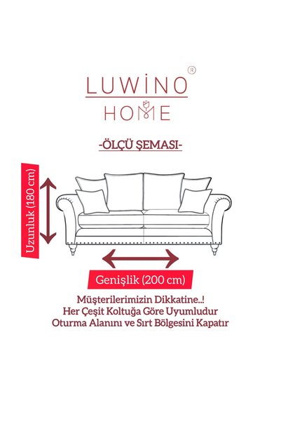 LUWİNO HOME Color Color Hand Tied Benetton Green Sofa Cover 180*220 cm