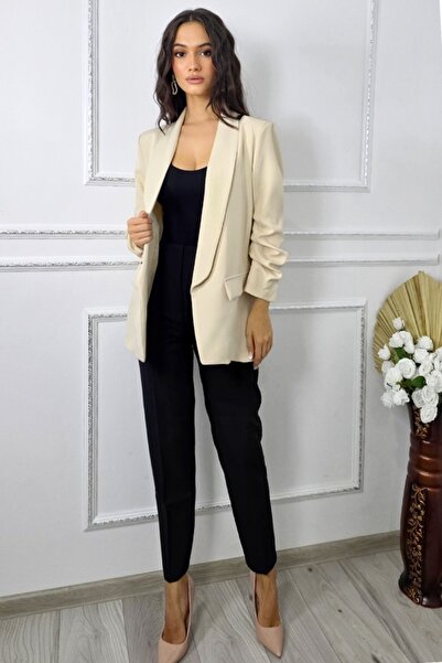 FashionForYou Alessia office jacket, with decorative pockets, Light cream