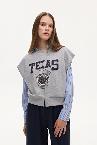 Quzu تي شيرت بدون أكمام مطبوع عليه Texas Grimelange