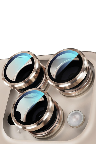 Evax (Metal Lens) iPhone 16 Pro Max / 16 Pro Compatible Desert Titanium Metal Camera Lens Protector