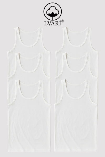 Lvari Cotton Men's 6-Piece Combed Cotton White Undershirt
