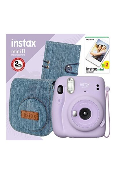 Fujifilm Instax Mini 11 Lila Fotoğraf Makinesi ve Jean Aksesuarlı Seti 1