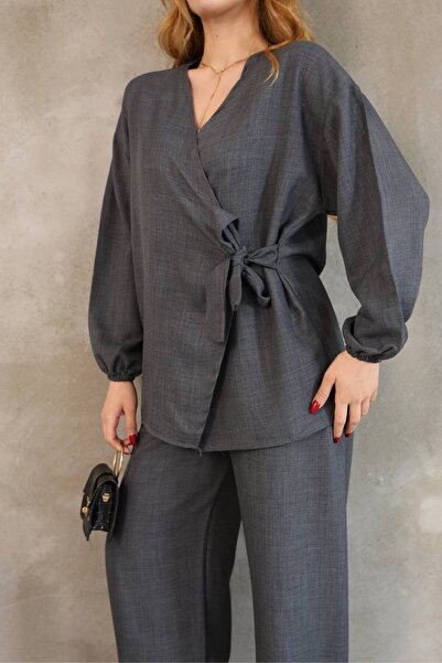 MEN Cross Linked Cotton Linen Kimono Set