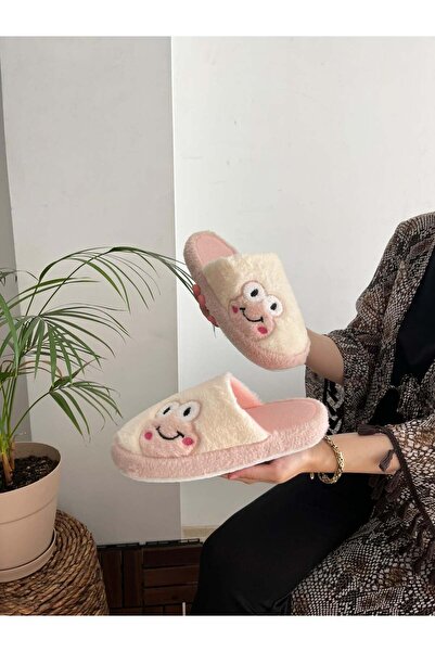 Behtah Kundura Plush Sweet Women's House Slippers - Frog Figured, Dowry and Bundle Slippers, Noiseless Thick Sole