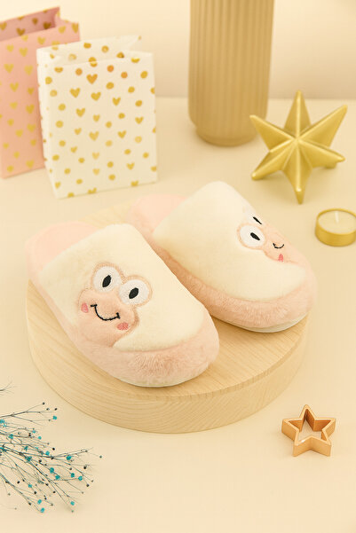 Behtah Kundura Plush Sweet Women's House Slippers - Frog Figured, Dowry and Bundle Slippers, Noiseless Thick Sole