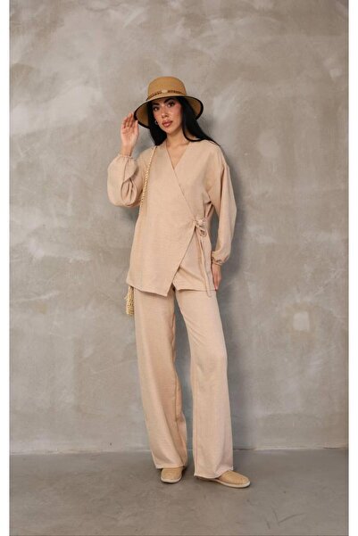 MEN Cross Linked Cotton Linen Kimono Set