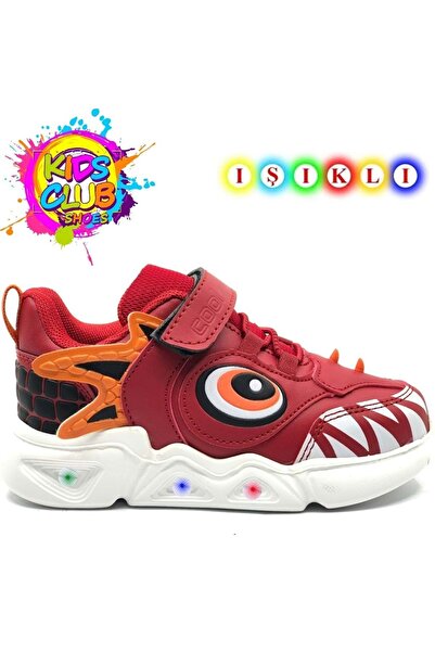 Kocamanlar Ayakkabı Cool Stego Lighted Orthopedic Children's Sports Shoes Red