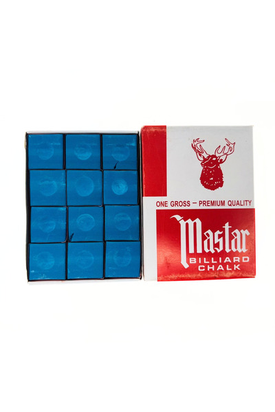 Generic طباشير بلياردو فاخر من ماستر، أزرق، علبة من 12 قطعة