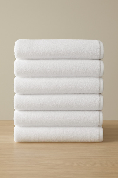 Elaganya 6 білих рушників для ванної кімнати 70x140 | М'які 100% бавовняні рушники для спа-салонів та готелів