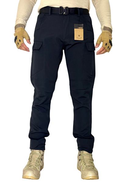 Polviton Μαύρο 217 ανδρικό παντελόνι cargo tactical outdoor χωρίς λύκρα λεπτό ύφασμα