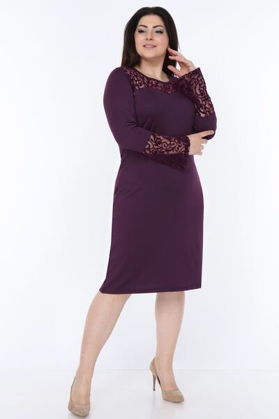 modayız Μωβ ισπανικό φόρεμα μανίκια 3E-1071