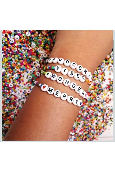 yiğit aksesuar Κοσμήματα Κατασκευή Χάντρες Άμμου Γράμματα Χάντρες και Φιγούρες Χάντρες για Παιδιά Σετ Κατασκευής Κοσμημάτων 45 τεμαχίων