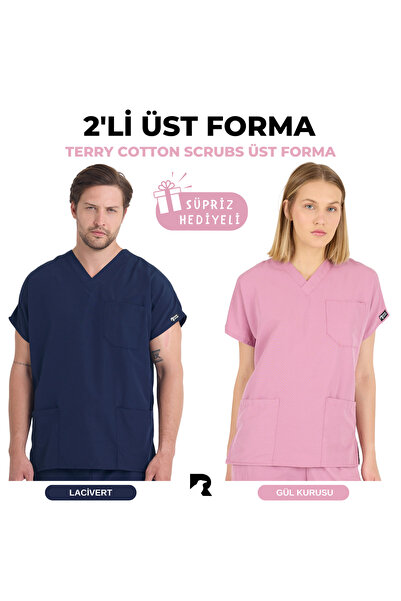 KARGA ÜNİFORMA SET DE 2 - Uniforme unisex cu mâneci liliac pentru asistentă m...