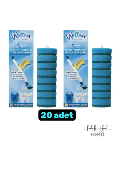 Wellnax breeze refresh Kullan At 20 Adet Deterjanlı Tuvalet Yedek Süngeri X1
