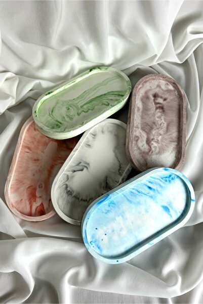 Misu design Dekoratif taş detaylı – Beton mum takı ve saksı altlığı El Yapımı, Cilalı & Keçeli, Modern Dekoratif