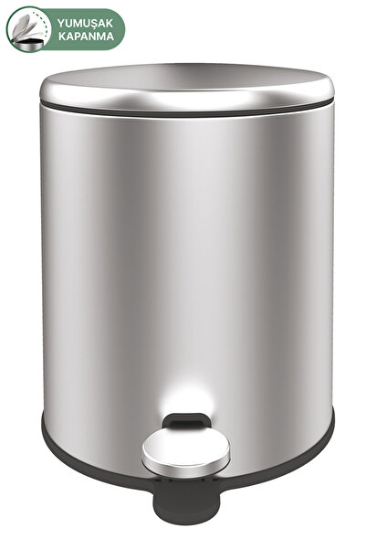 Prima Nova Cigo Pedallı Çöp Kovası 6Lt Mat İç Kısım Siyah