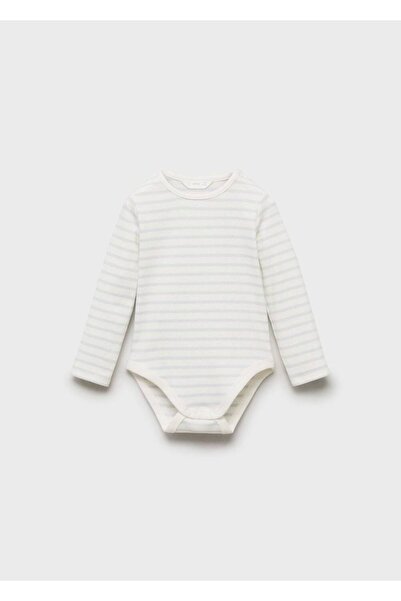 MANGO Baby Pamuklu çizgili bebek body