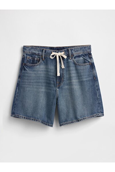 GAP Kadın Mavi High Rise Denim Şort