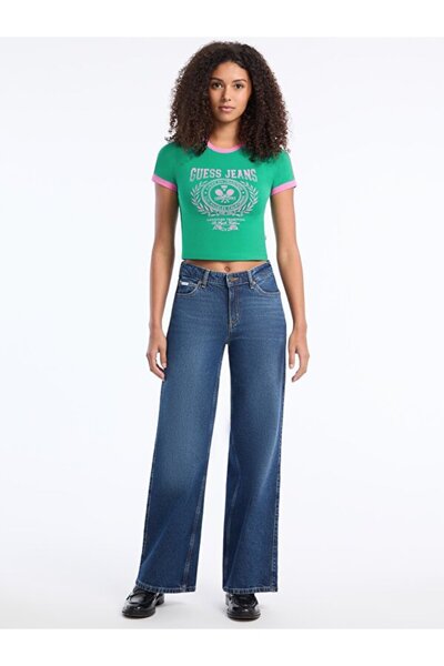Guess Τζιν Γυναικείο μπλουζάκι με φαρδιά εφαρμογή