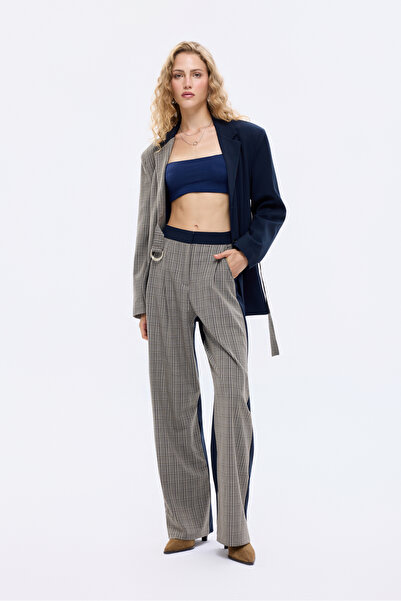 Quzu Шотландські штани з широкими штанинами та підкосами, темно-сині