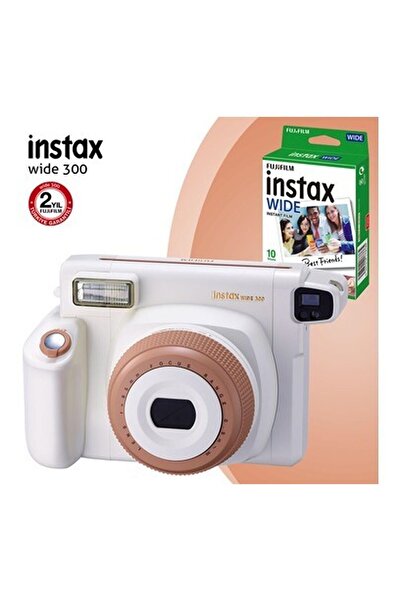 Fujifilm Instax Wide 300 Toffe Beyaz Fotoğraf Makinesi ve 10'lu Film