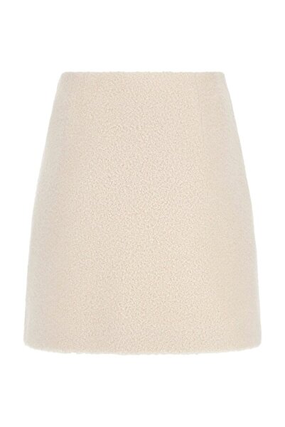 Guess Women's High Waist Curly Mini Skirt - Ecru