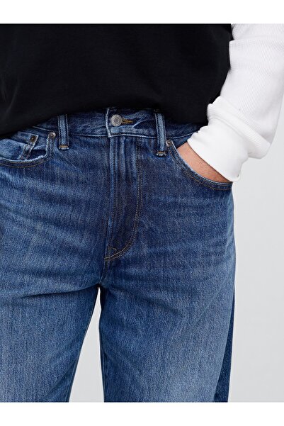 GAP Erkek Mavi Relaxed Fit Straight Jean Pantolon