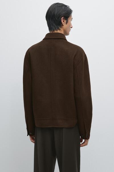 Massimo Dutti Fermuarlı yün karışımlı ceket