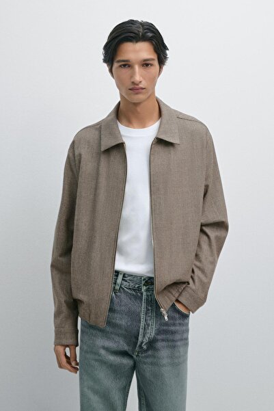 Massimo Dutti 100% wool houndstooth jacket